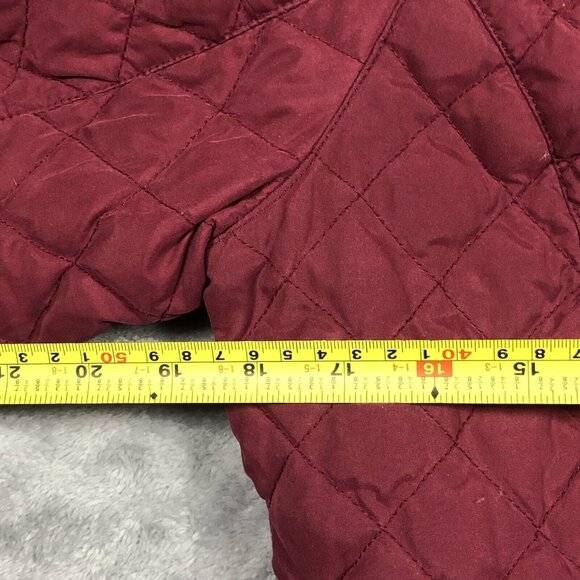Eddie Bauer Jacket Womens Size Medium Red Goose Down Feathers Quilted Outdoor - Picture 7 of 11